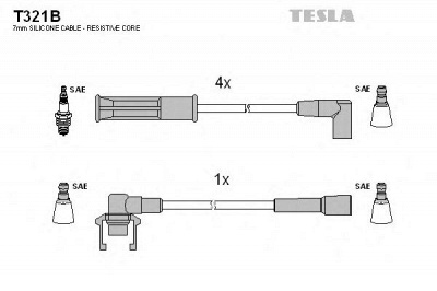 TESLA t321b -  Комплект проводов зажигания