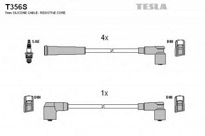 TESLA t356s -  Комплект проводов зажигания