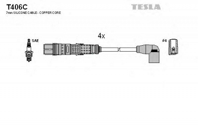 TESLA t406c -  Комплект проводов зажигания