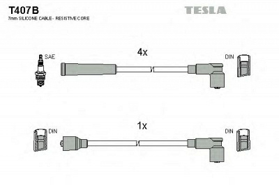 TESLA t407b -  Комплект проводов зажигания
