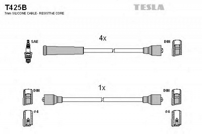 TESLA t425b -  Комплект проводов зажигания