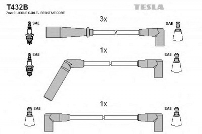 TESLA t432b -  Комплект проводов зажигания