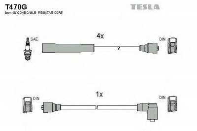 TESLA t470g -  Комплект проводов зажигания
