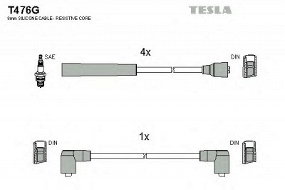 TESLA t476g - Комплект проводов зажигания