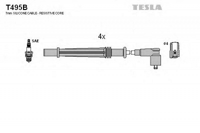 TESLA t495b -  Комплект проводов зажигания