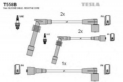 TESLA t558b - Комплект проводов зажигания