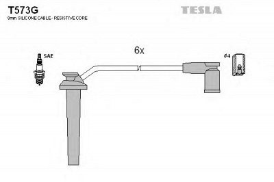 TESLA t573g - Комплект проводов зажигания