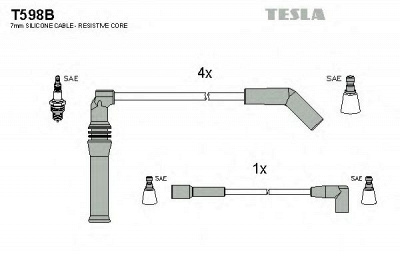 TESLA t598b -  Комплект проводов зажигания