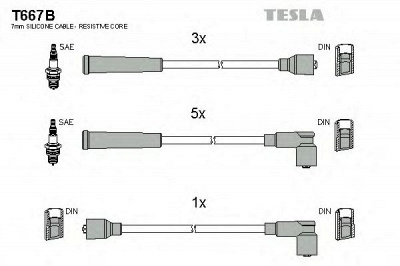 TESLA t667b - Комплект проводов зажигания