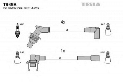 TESLA t669b - Комплект проводов зажигания