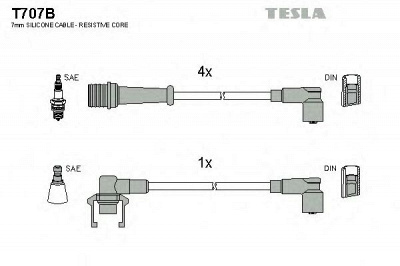 TESLA t707b - Комплект проводов зажигания
