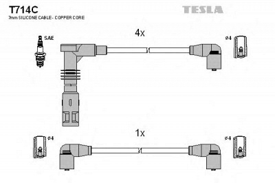 TESLA t714c -  Комплект проводов зажигания