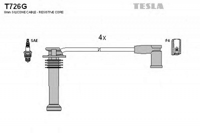 TESLA t726g -  Комплект проводов зажигания