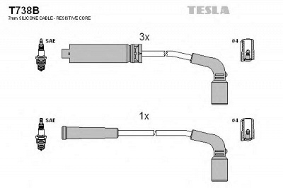 TESLA t738b -  Комплект проводов зажигания
