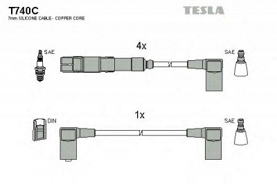 TESLA t740c -  Комплект проводов зажигания