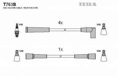 TESLA t763b - Комплект проводов зажигания