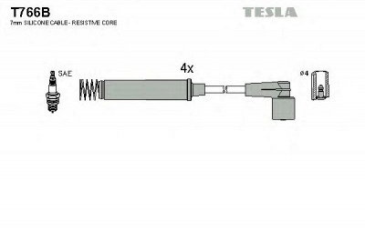 TESLA t766b - Комплект проводов зажигания