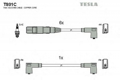 TESLA t801c -  Комплект проводов зажигания