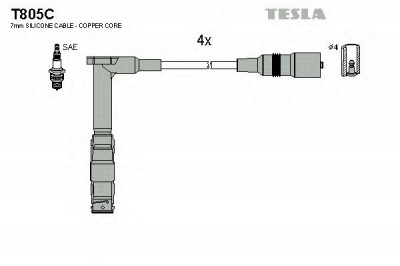 TESLA t805c -  Комплект проводов зажигания