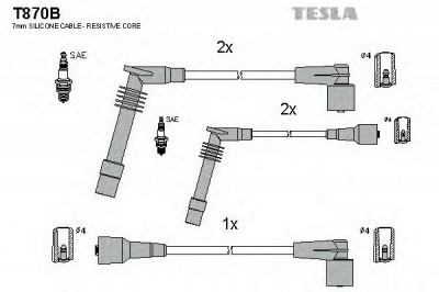 TESLA t870b - Комплект проводов зажигания