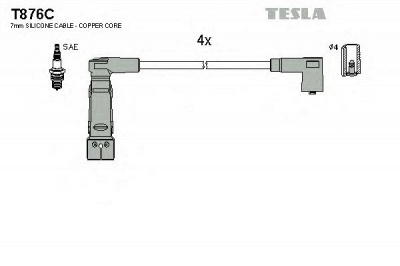 TESLA t876c - Комплект проводов зажигания
