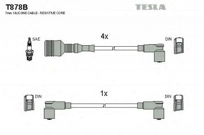 TESLA t878b - Комплект проводов зажигания