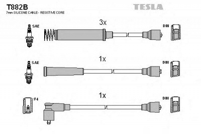 TESLA t882b - Комплект проводов зажигания