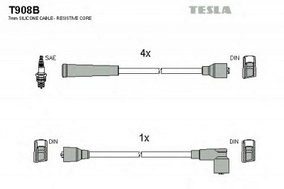 TESLA t908b - Комплект проводов зажигания