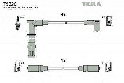 TESLA t922c - Комплект проводов зажигания