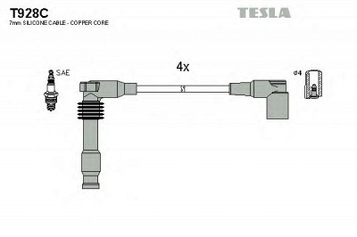 TESLA t928c -  Комплект проводов зажигания