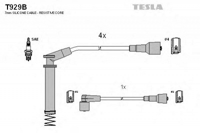 TESLA t929b - Комплект проводов зажигания