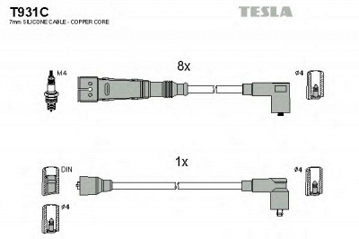TESLA t931c -  Комплект проводов зажигания
