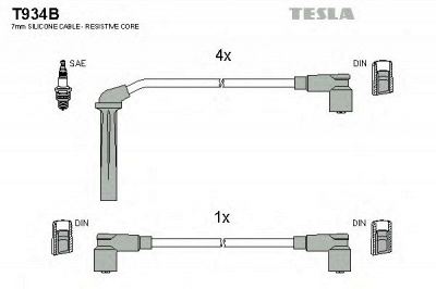 TESLA t934b - Комплект проводов зажигания