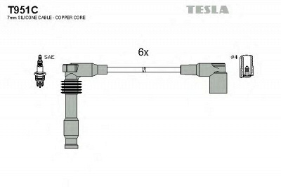 TESLA t951c - Комплект проводов зажигания