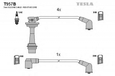 TESLA t957b -  Комплект проводов зажигания