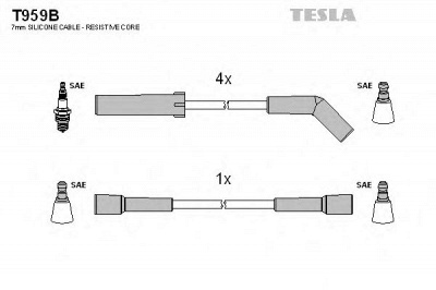 TESLA t959b -  Комплект проводов зажигания
