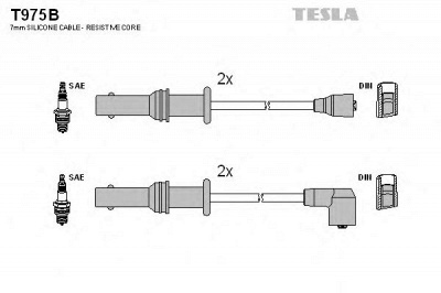 TESLA t975b - Комплект проводов зажигания