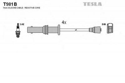 TESLA t981b - Комплект проводов зажигания