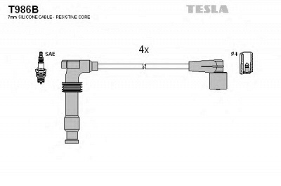 TESLA t986b -  Комплект проводов зажигания