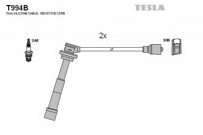 TESLA t994b -  КОМПЛЕКТ КАБЕЛIВ ЗАПАЛЮВАННЯ