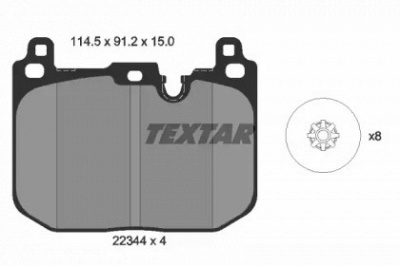 TEXTAR 2234401 -  Комплект тормозных колодок, дисковый тормоз