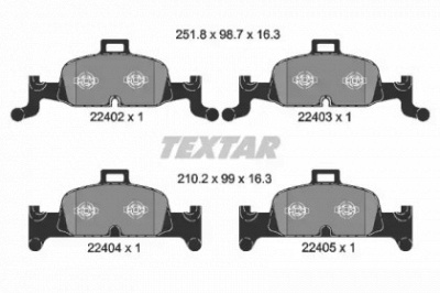 TEXTAR 2240201 -  Комплект тормозных колодок, дисковый тормоз