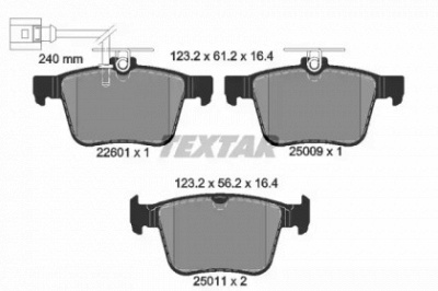 TEXTAR 2260101 -  Комплект тормозных колодок, дисковый тормоз