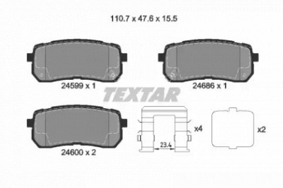 TEXTAR 2459904 -  Комплект тормозных колодок, дисковый тормоз