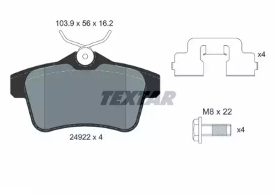 TEXTAR 2492204 -  Колодки тормозные дисковые, комплект
