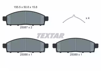 TEXTAR 2508703 -  Комплект тормозных колодок, дисковый тормоз