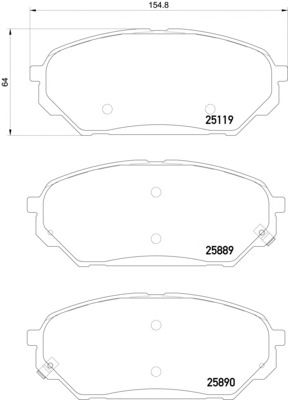 TEXTAR 2511901 -  Комплект тормозных колодок, дисковый тормоз