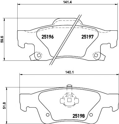TEXTAR 2519601 -  Комплект тормозных колодок, дисковый тормоз