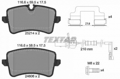 TEXTAR 2521413 -  Комплект тормозных колодок, дисковый тормоз