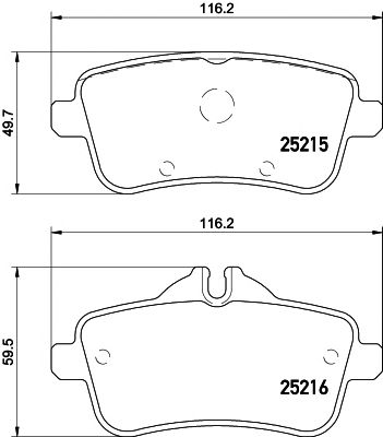 TEXTAR 2521502 -  Комплект тормозных колодок, дисковый тормоз